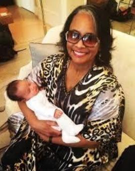 Phyllis Stephens with her grandchild.